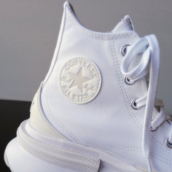 Converse White Run Star Legacy CX High Top Sneakers Converse Converse Men\'s Run Star Legacy CX Hi in Beautiful White / White / Pale Putty